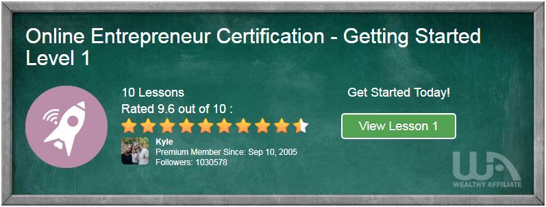 Wealthy Affiliate Certification Course 1